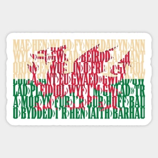 Wales national anthem flag - Hen Wlad Fy Nhadau / Land Of My Fathers Sticker